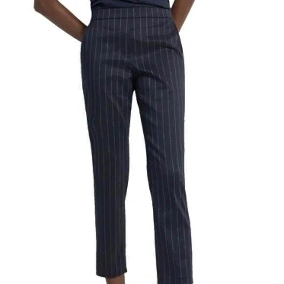 Theory Cropped Pinstripe Pant - Picture 2 of 9